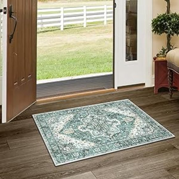 Persian Vintage Floor Mat, Boho Tribal Area Rug Stain Resistant SIZE 2x3 - Picture 4 of 10